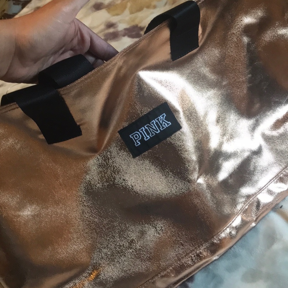 Pink metallic gold bag new with tags